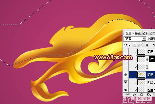 Photoshop制作漂亮简单的金色龙头的教程19