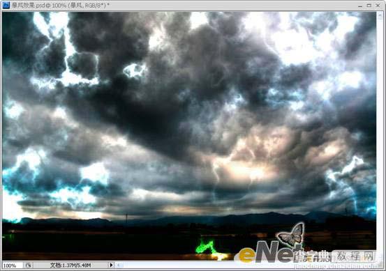 Photoshop 照片加上狂风闪电效果9