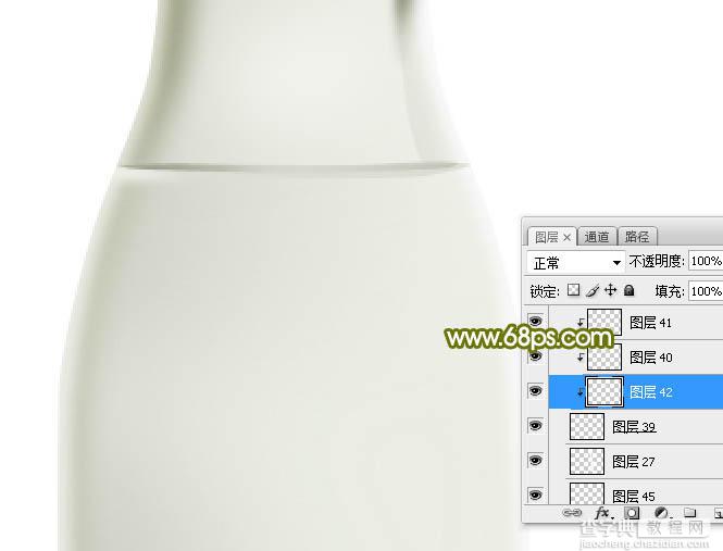 Photoshop制作一个逼真精致的牛奶瓶子20