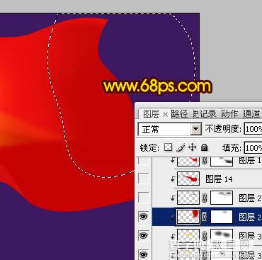 Photoshop打造迎风飘扬的红色党旗14