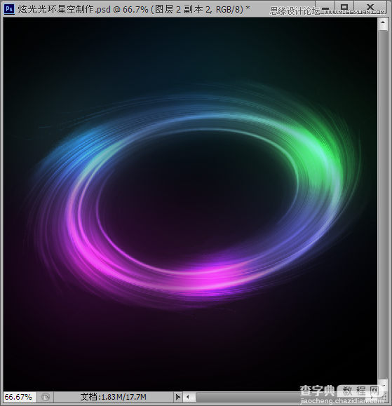Photoshop滤镜制作绚丽抽象的光环星空特效21