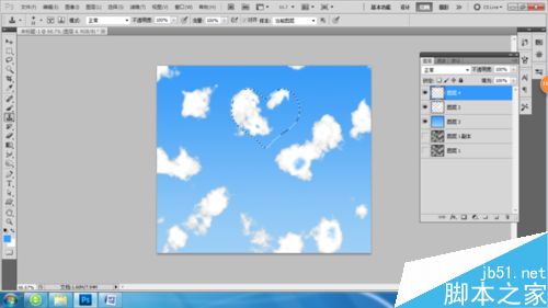 用ps制作漂亮的心形云彩23
