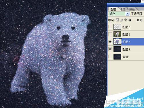 用ps制作来自螺旋星系中的可爱星空巨熊9