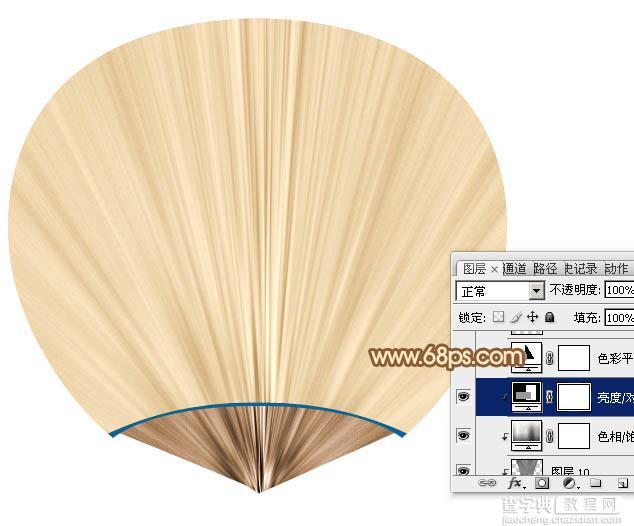 Photoshop制作一把逼真精致的棕扇27