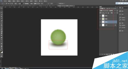 PS绘制一个毛茸茸的草绿色小球18