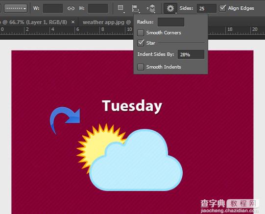 Photoshop(PS)模仿设计制作出超酷的天气APP界面实例教程13