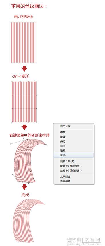 Photoshop设计绘制纹路非常细腻的红苹果及水果刀10