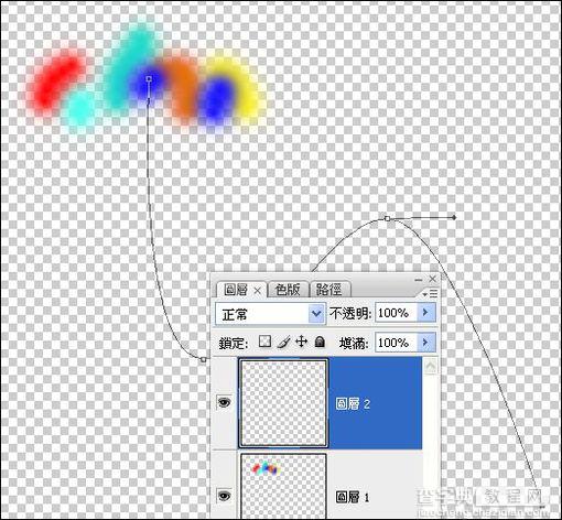 Photoshop简单快速制作彩色飘带5