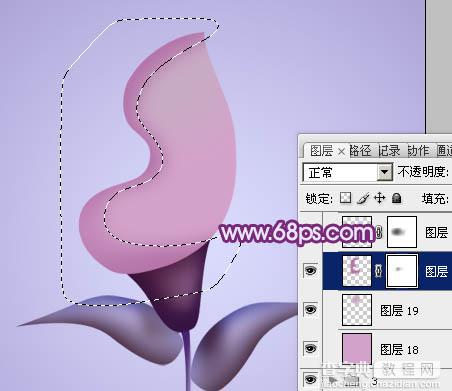 Photoshop设计制作出漂亮的紫色3D马蹄莲花朵24