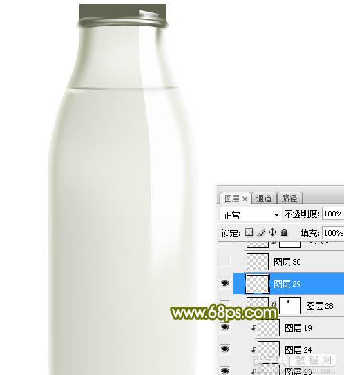 Photoshop制作一个逼真精致的牛奶瓶子27