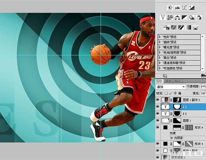 Photoshop制作精彩的篮球球星海报实例教程28