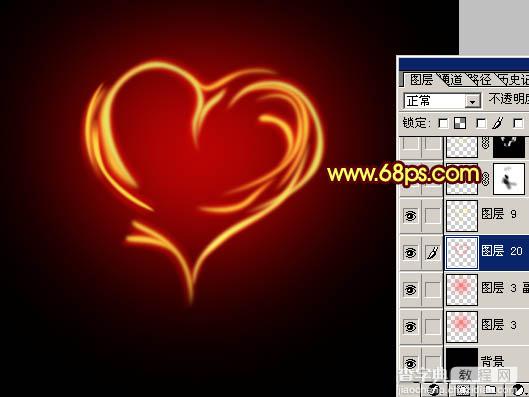 Photoshop 可爱的火焰心形制作方法10