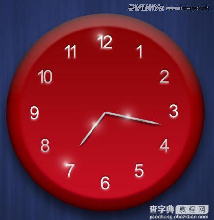 Photoshop绘制立体风格红色钟表图标教程20