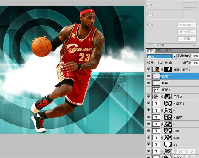 Photoshop制作精彩的篮球球星海报实例教程49