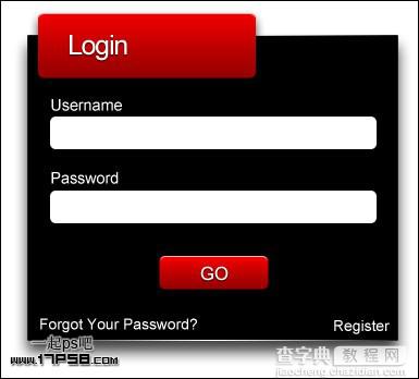 hotoshop打造出网站论坛常见的暗黑风格登陆界面效果14