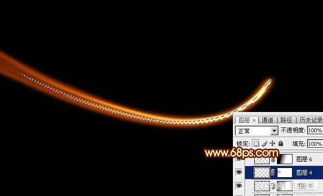 Photoshop设计制作一条漂亮的红色光斑动感光束19