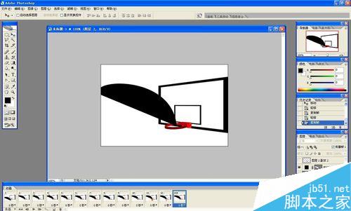 用ps制作篮球进框的gif动态图片33