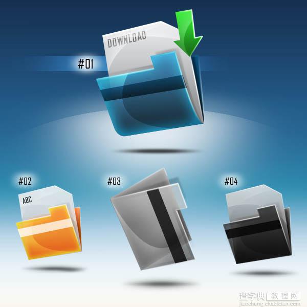 photoshop打造一个精致的蓝色水晶文件夹图标18