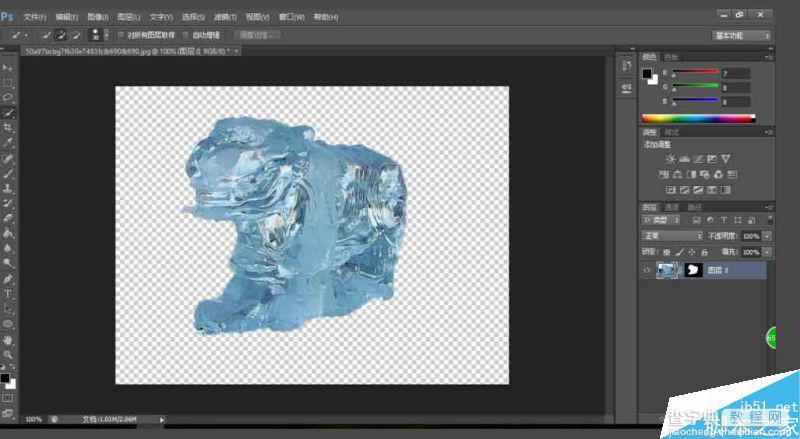 Photoshop抠冰雕并改变颜色和背景4