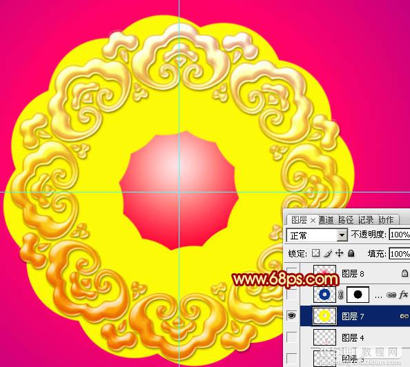 Photoshop打造非常华丽的2014马年立体花纹圆盘24