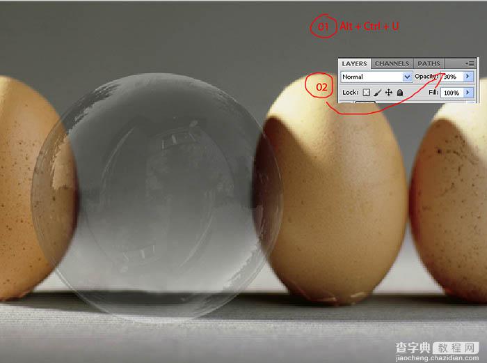 photoshop合成制作出一个半透明的鸡蛋11