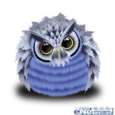 photoshop设计制作可爱的蓝色卡通猫头鹰45