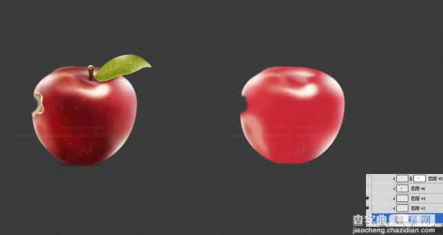 Photoshop绘制出有缺口的红色苹果图标4