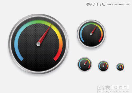 photoshop制作出精美的圆形仪表指针图标教程1