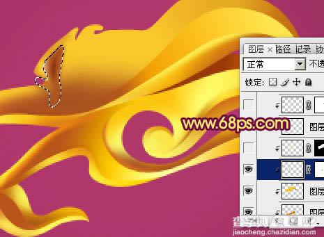 Photoshop制作漂亮简单的金色龙头的教程20