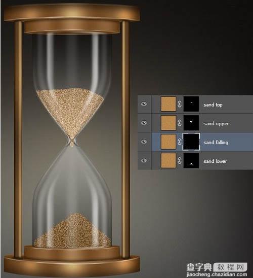 Photoshop设计制作细腻逼真的古铜色沙漏72