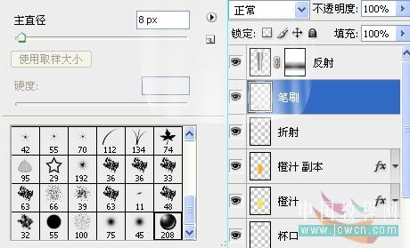 photoshop 盛有橙汁的玻璃杯48