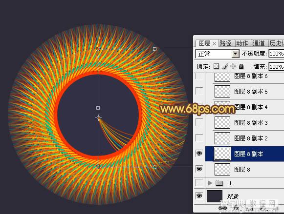 Photoshop制作出类似编织效果的抽象光束立体图形23