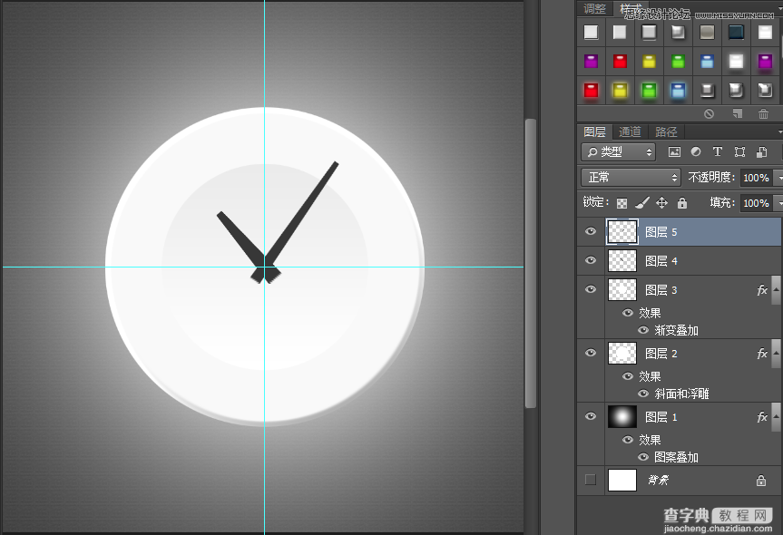 Photoshop绘制盘子形状的时钟效果12
