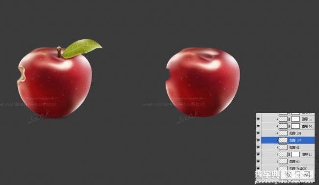 Photoshop绘制出有缺口的红色苹果图标7