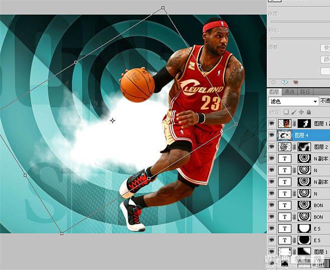 Photoshop制作精彩的篮球球星海报实例教程41