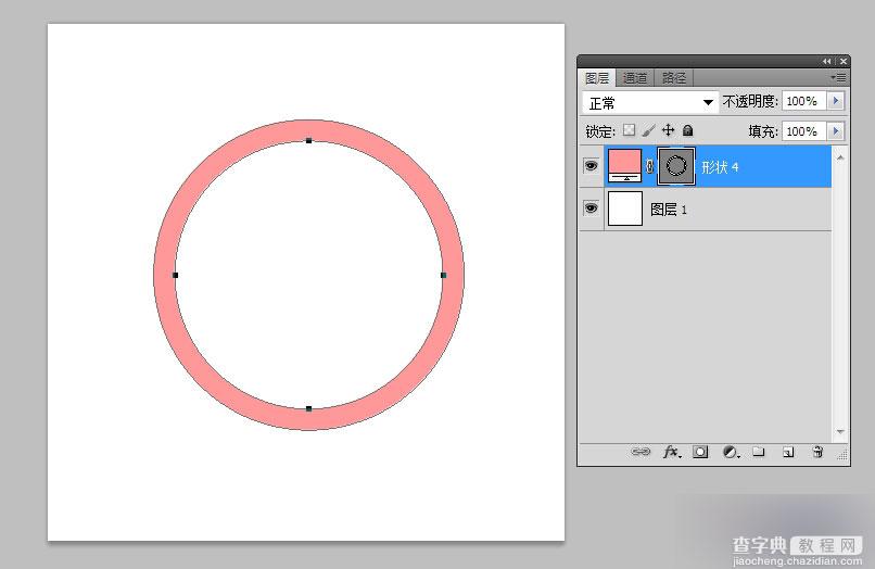 在PS cs5 中简单制作矢量圆环4