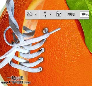photoshop合成制作为桔子系鞋带的技巧9