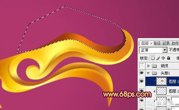 Photoshop制作漂亮简单的金色龙头的教程16
