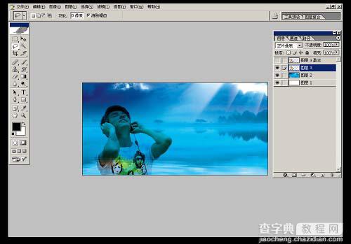 Photoshop 漂亮的蓝色音乐海报7