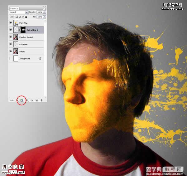 Photoshop 一张布满油漆的脸11