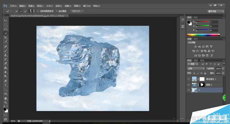 Photoshop抠冰雕并改变颜色和背景6