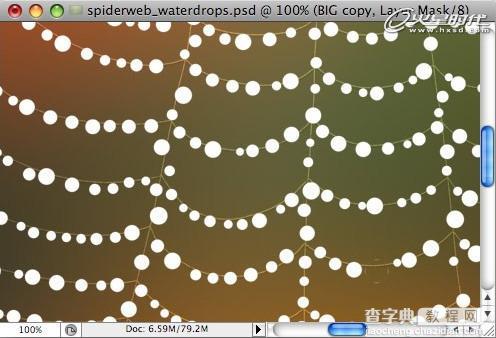 Photoshop打造挂满露珠的蜘蛛网13