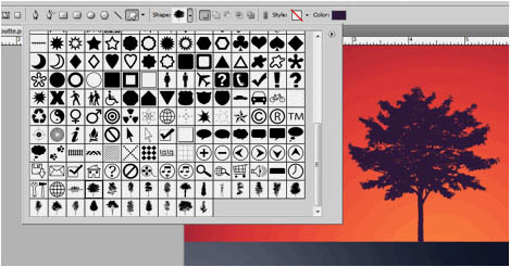 PS利用形状及画笔制作漂亮的剪影海报6