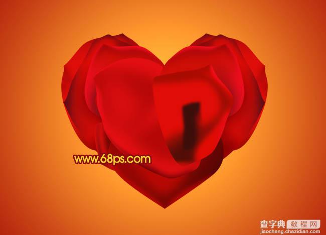 Photoshop设计制作出漂亮的情人节心形玫瑰花27