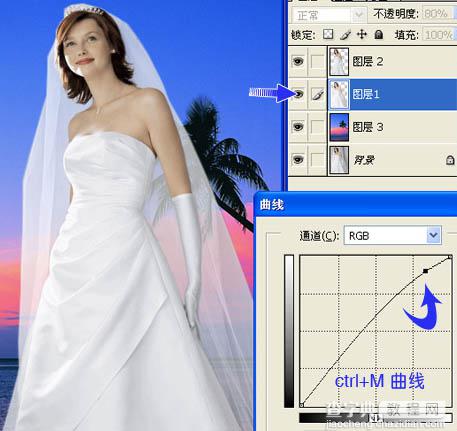 photoshop将背景单一的婚片快速抠图方法11