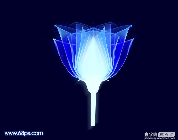 Photoshop打造出梦幻的蓝色光束玫瑰花朵1