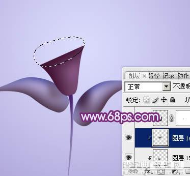 Photoshop设计制作出漂亮的紫色3D马蹄莲花朵20