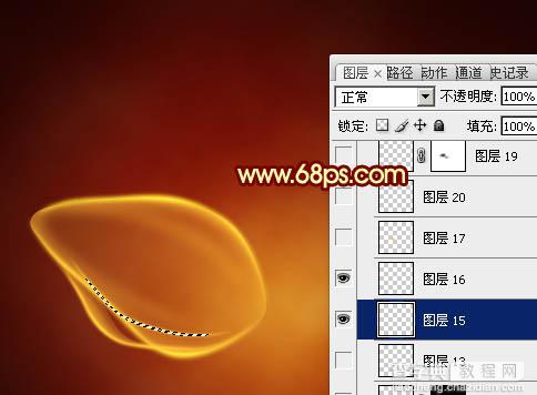 Photoshop打造出一朵漂亮的红色透明火焰花朵26