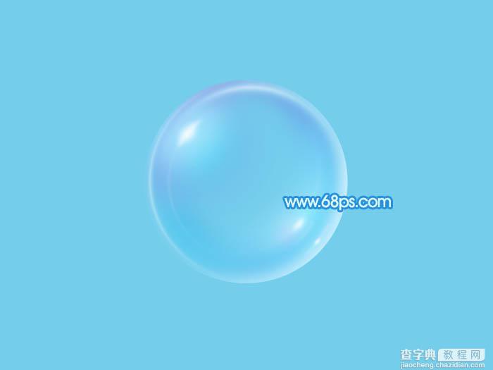 Photoshop制作漂亮的淡蓝色透明泡泡教程24