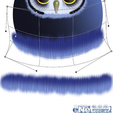 photoshop设计制作可爱的蓝色卡通猫头鹰35